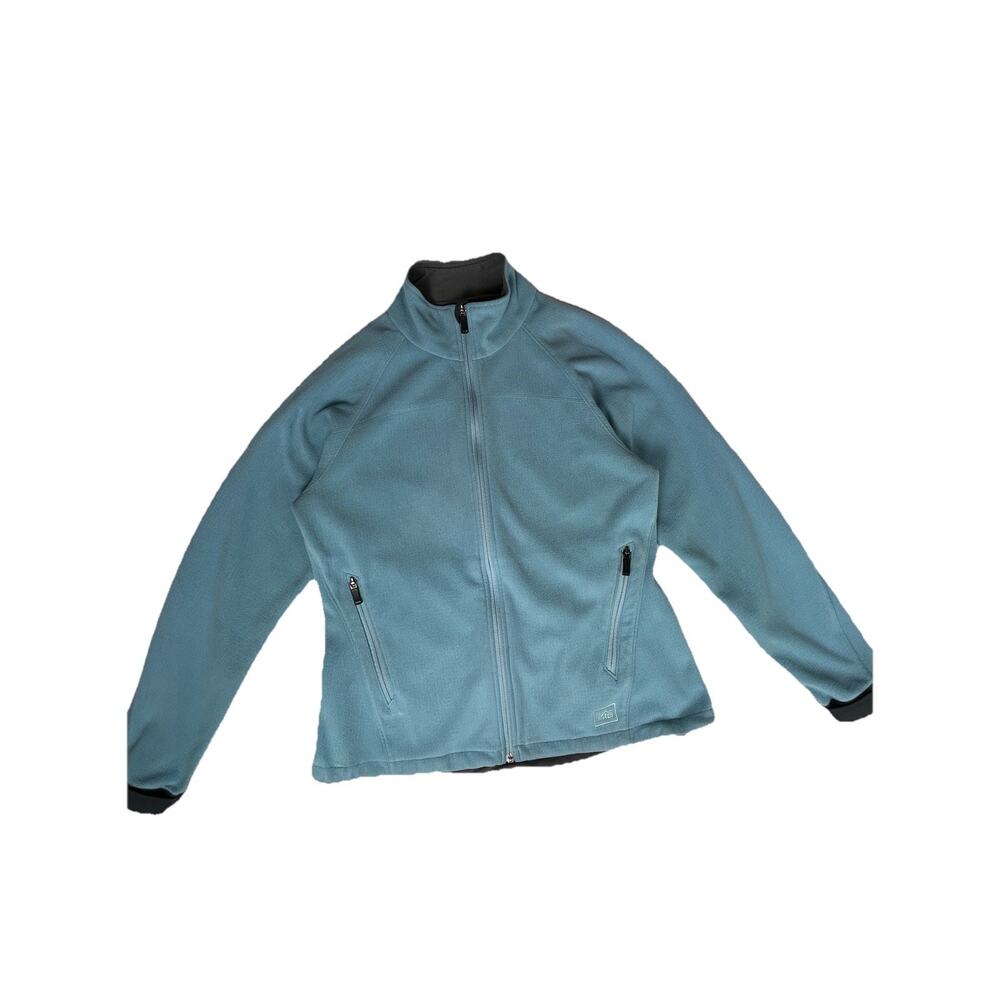 REI Blue full zip outdoor activewear 2010 Polartec style jacket Womens Sz L